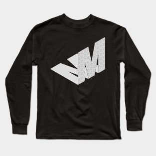 Isometric Alphabet Letter, Letter M Long Sleeve T-Shirt